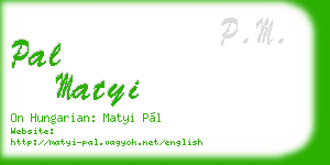 pal matyi business card